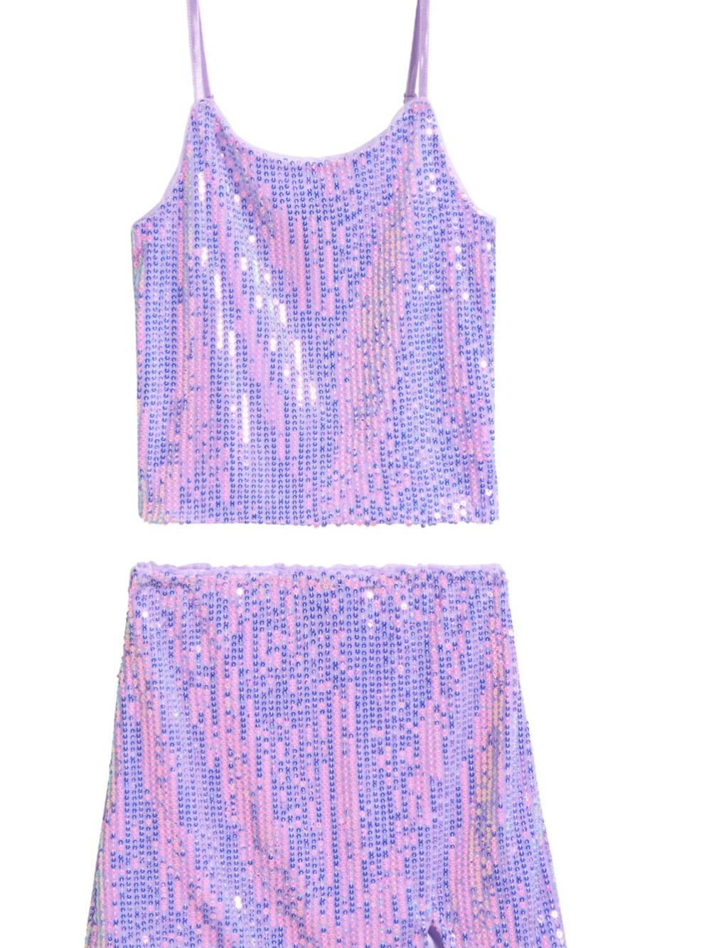 Girls Sequin Cami and Skirt Set - Lavender Pink